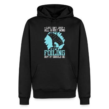 Wingsurfing Foil Wing Wing Boarding Wing Foiling - Männer Premium Bio Hoodie - Schwarz - Vorne - Nico (187cm)