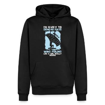 Wingsurfing Foil Wing Wing Boarding Wing Foiling - Männer Premium Bio Hoodie - Schwarz - Vorne - Nico (187cm)