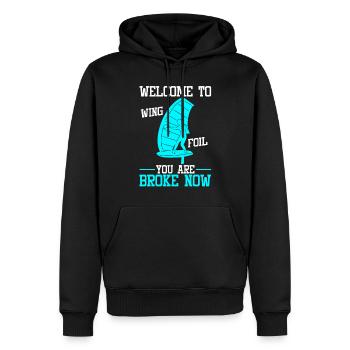 Wingsurfing Foil Wing Wing Boarding Wing Foiling - Männer Premium Bio Hoodie - Schwarz - Vorne - Nico (187cm)