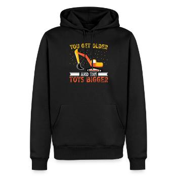 Excavator Driver Get Older And Toys Bigger Excavator - Men’s Premium Organic Hoodie - black - Front - Nico (187cm)