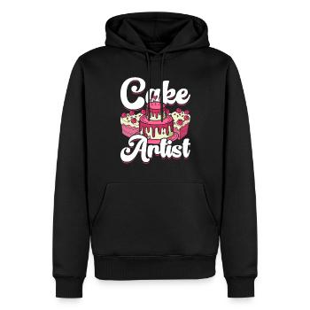 Pâtissier, Pâtissier, Pâtissier - Sweat à capuche Premium bio Homme - noir - Devant - Nico (187cm)
