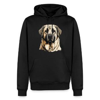 Kangal - Männer Premium Bio Hoodie - Schwarz - Vorne - Nico (187cm)