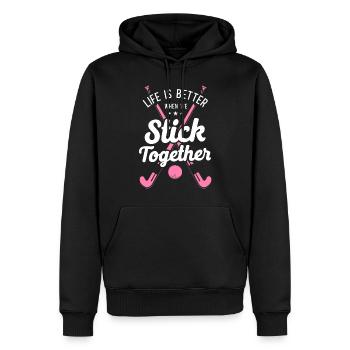 Field Hockey Life Is Better When - Männer Premium Bio Hoodie - Schwarz - Vorne - Nico (187cm)