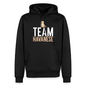Cadeaux pour les amoureux des chiens bichons havanais - Sweat à capuche Premium bio Homme - noir - Devant - Nico (187cm)