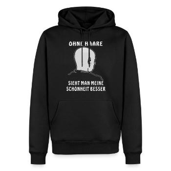 GLATZE OHNE HAARE SCHÖNHEIT - Männer Premium Bio Hoodie - Schwarz - Vorne - Nico (187cm)
