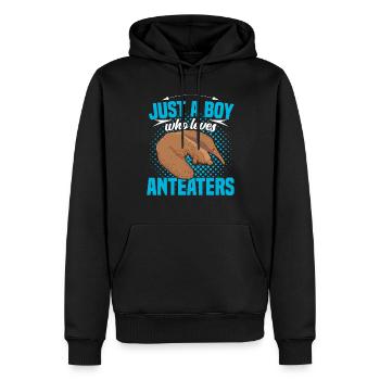 Junge der Ameisenbär liebt Ameisenfresser - Männer Premium Bio Hoodie - Schwarz - Vorne - Nico (187cm)