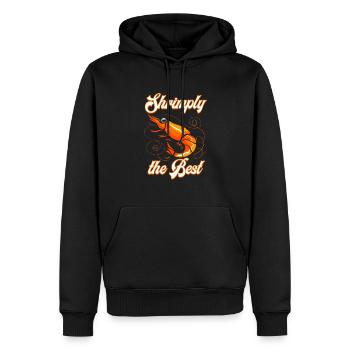Lustiges Garnelen Essen Shrimp Design für - Männer Premium Bio Hoodie - Schwarz - Vorne - Nico (187cm)