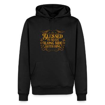 Pasteur Femme Jésus Appréciation de l’Église Chrétienne - Sweat à capuche Premium bio Homme - noir - Devant - Nico (187cm)