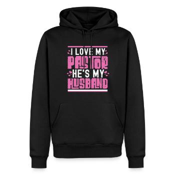 L’épouse du pasteur Jesus Christian Church appréciation - Sweat à capuche Premium bio Homme - noir - Devant - Nico (187cm)