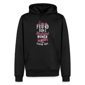 L’épouse du pasteur Jesus Christian Church appréciation - Sweat à capuche Premium bio Homme - noir - Devant - Nico (187cm)
