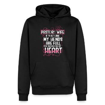 L’épouse du pasteur Jesus Christian Church appréciation - Sweat à capuche Premium bio Homme - noir - Devant - Nico (187cm)