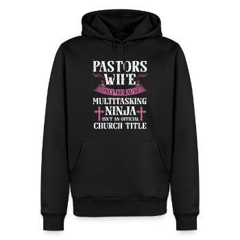 Pasteur Femme Jésus Appréciation de l’Église Chrétienne - Sweat à capuche Premium bio Homme - noir - Devant - Nico (187cm)