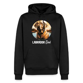 Labrador - Männer Premium Bio Hoodie - Schwarz - Vorne - Nico (187cm)