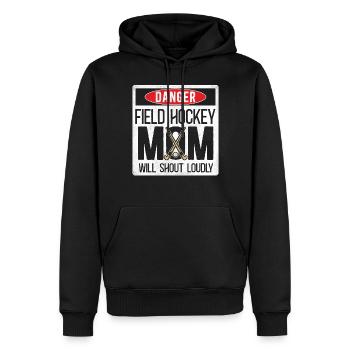 Field Hockey Mom Danger Field - Männer Premium Bio Hoodie - Schwarz - Vorne - Nico (187cm)