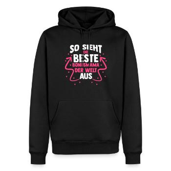 Stiefmutter Stiefmama Bonusmama - Männer Premium Bio Hoodie - Schwarz - Vorne - Nico (187cm)