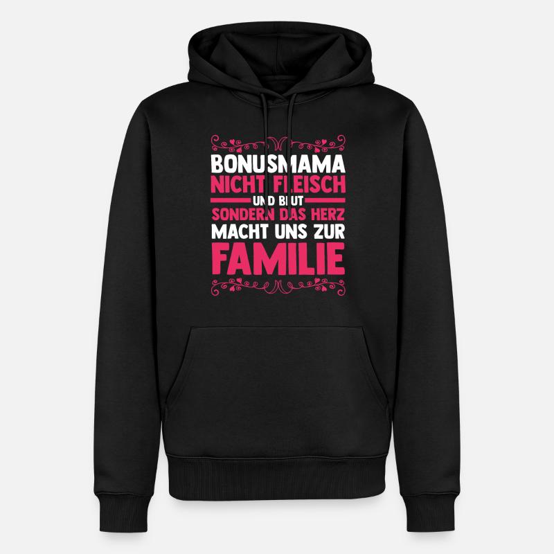 Stiefmutter Stiefmama Bonusmama - Männer Premium Bio Hoodie - Schwarz