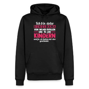 Stiefmutter Stiefmama Bonusmama - Männer Premium Bio Hoodie - Schwarz - Vorne - Nico (187cm)