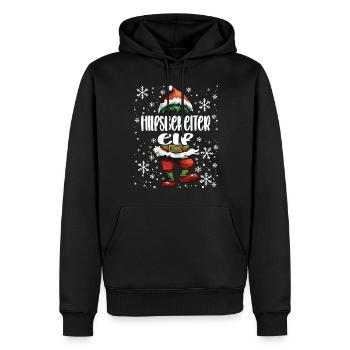 Weihnachtsoutfit Hilfsbereiter Elf - Männer Premium Bio Hoodie - Schwarz - Vorne - Nico (187cm)