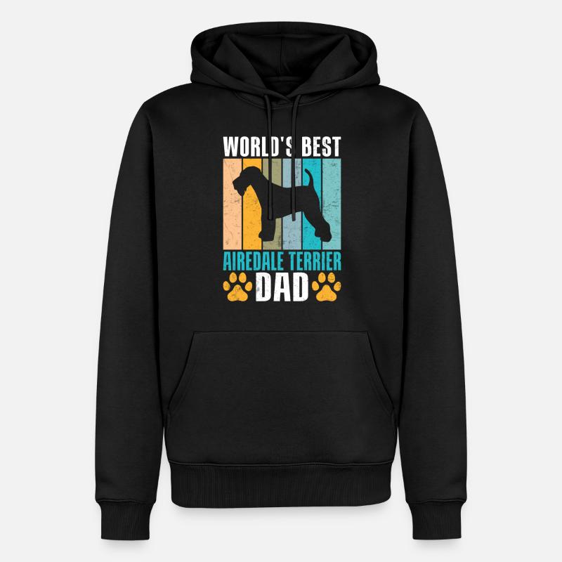 Cadeaux Airedale Terrier - Sweat à capuche Premium bio Homme - noir