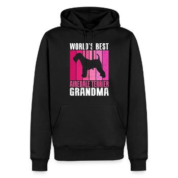 Airedale Terrier Gifts - Männer Premium Bio Hoodie - Schwarz - Vorne - Nico (187cm)