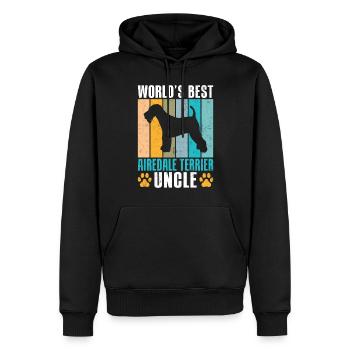 Airedale Terrier Gifts - Männer Premium Bio Hoodie - Schwarz - Vorne - Nico (187cm)