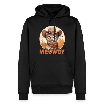 Meowdy Cat Miow chapeau de Cowboy Country Music Texas - Sweat à capuche Premium bio Homme - noir - Devant - Nico (187cm)