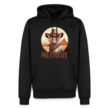 Meowdy Cat Miow chapeau de Cowboy Country Music Texas - Sweat à capuche Premium bio Homme - noir - Devant - Nico (187cm)