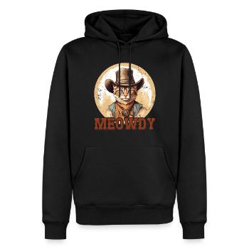 Meowdy Cat Miow chapeau de Cowboy Country Music Texas - Sweat à capuche Premium bio Homme - noir - Devant - Nico (187cm)