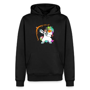 Cadeau de licorne de tir à l’arc pour les enfants - Sweat à capuche Premium bio Homme - noir - Devant - Nico (187cm)