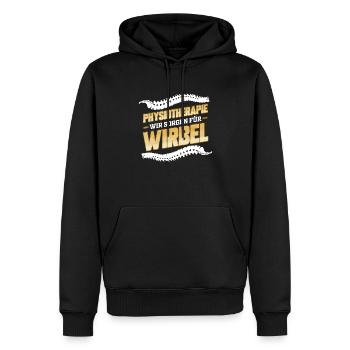 Physiotherapeut Lustig Physiotherapie Wir Sorgen - Männer Premium Bio Hoodie - Schwarz - Vorne - Nico (187cm)