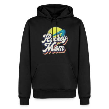 Maman de hockey sur gazon Maman de hockey rétro - Sweat à capuche Premium bio Homme - noir - Devant - Nico (187cm)