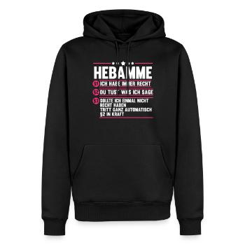 Geburtshelferin Hebamme - Männer Premium Bio Hoodie - Schwarz - Vorne - Nico (187cm)