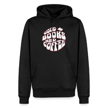 Good Books and Coffee - Retro Englisch Lehrer - Männer Premium Bio Hoodie - Schwarz - Vorne - Nico (187cm)