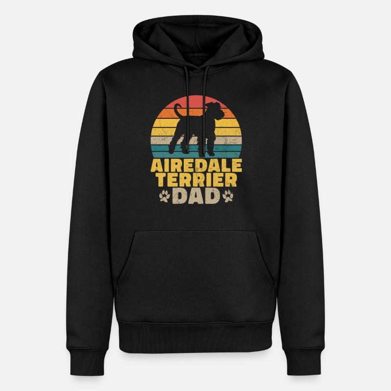 Cadeaux Airedale Terrier - Sweat à capuche Premium bio Homme - noir