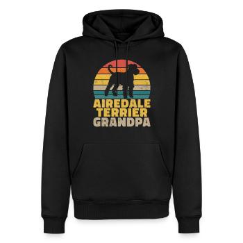 Airedale Terrier Gifts - Männer Premium Bio Hoodie - Schwarz - Vorne - Nico (187cm)