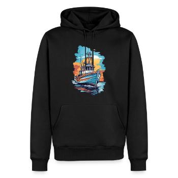 Angeln Fischereiboot Boot auf hoher See Fischer - Männer Premium Bio Hoodie - Schwarz - Vorne - Nico (187cm)