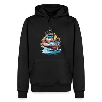 Fischer Boot Angel Ausflug und Abenteuer Fischen - Männer Premium Bio Hoodie - Schwarz - Vorne - Nico (187cm)