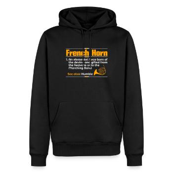 Französischer Horn -Spieler Hornist Messing Musik - Männer Premium Bio Hoodie - Schwarz - Vorne - Nico (187cm)