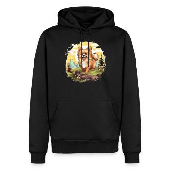 Pomeranian - Männer Premium Bio Hoodie - Schwarz - Vorne - Nico (187cm)