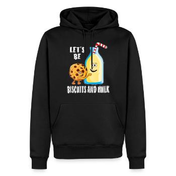 LET'S BE BISCUITS AND MILK - Männer Premium Bio Hoodie - Schwarz - Vorne - Nico (187cm)