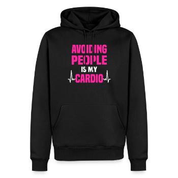 Misanthrope Antisocial Introverti - Sweat à capuche Premium bio Homme - noir - Devant - Nico (187cm)