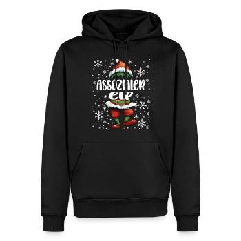 Weihnachtsoutfit Assozialer Elf - Männer Premium Bio Hoodie - Schwarz - Vorne - Nico (187cm)