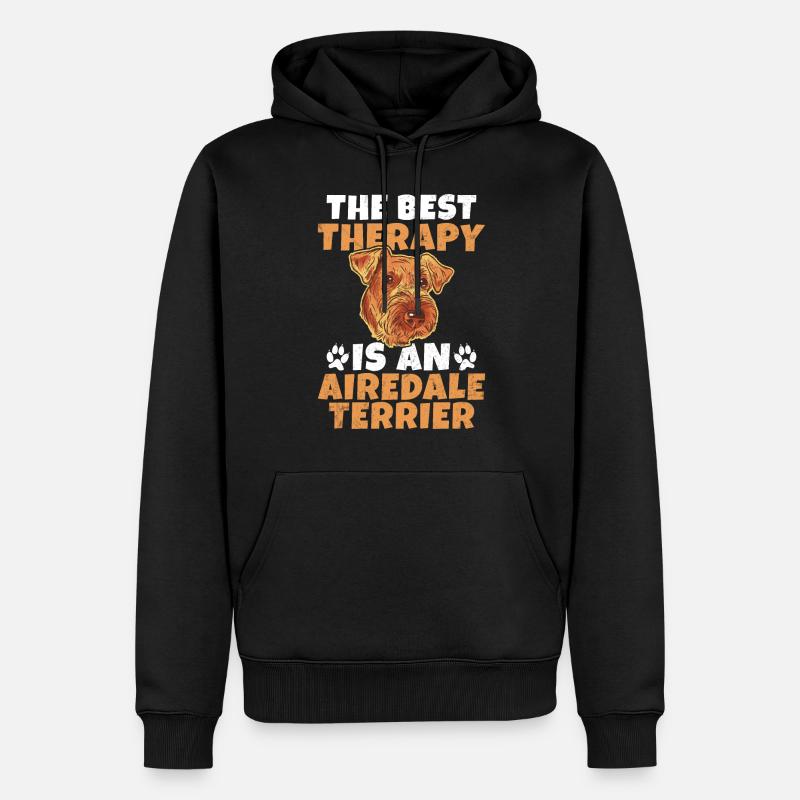 Cadeaux Airedale Terrier - Sweat à capuche Premium bio Homme - noir