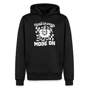 Mode Halloween activé - Drôle de citrouille d’Halloween - Sweat à capuche Premium bio Homme - noir - Devant - Nico (187cm)