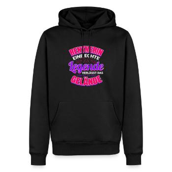 Rentnerin Geschenk für Legende Rente Ruhestand - Männer Premium Bio Hoodie - Schwarz - Vorne - Nico (187cm)