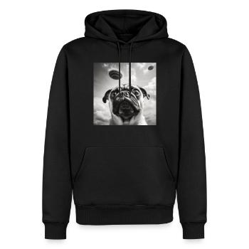 Selfie Mops Ufo Hund Lustige Alien Ufo - Männer Premium Bio Hoodie - Schwarz - Vorne - Nico (187cm)