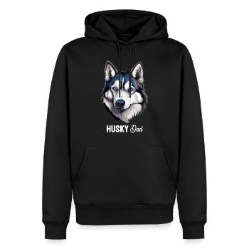 Husky - Männer Premium Bio Hoodie - Schwarz - Vorne - Nico (187cm)