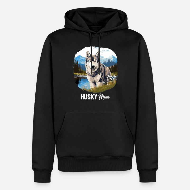 Husky - Männer Premium Bio Hoodie - Schwarz