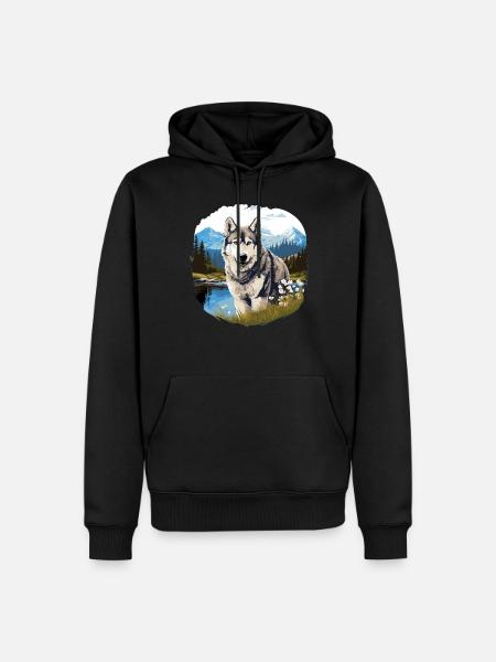 Husky - Men’s Premium Organic Hoodie - black