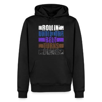 Ceinture de Jiu Jitsu Brésilien Couleurs Cadeau BJJ - Sweat à capuche Premium bio Homme - noir - Devant - Nico (187cm)